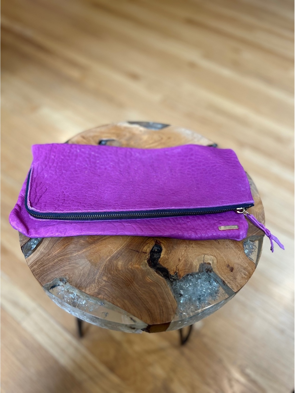 Gorjana Fuchsia Leather Clutch Bag